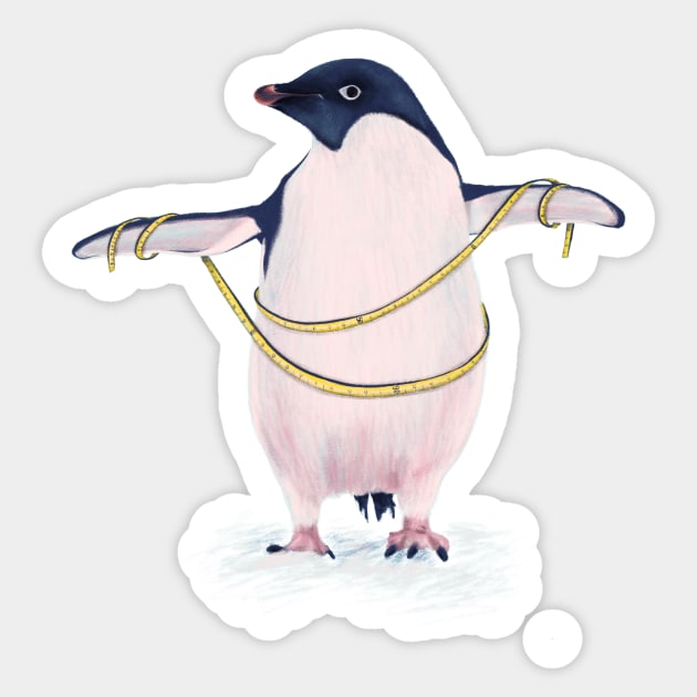 Cute Fat Penguin On Diet Sticker by Boriana Giormova